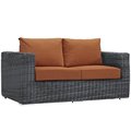 East End Imports Summon Outdoor Patio Loveseat- Canvas Tuscan EEI-1865-GRY-TUS